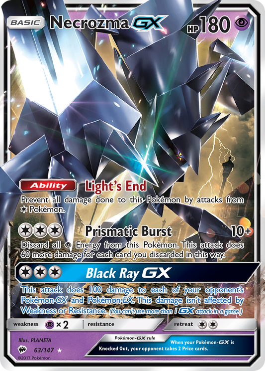 Necrozma GX 63/147 GX Rare Burning Shadows Holo NM/M