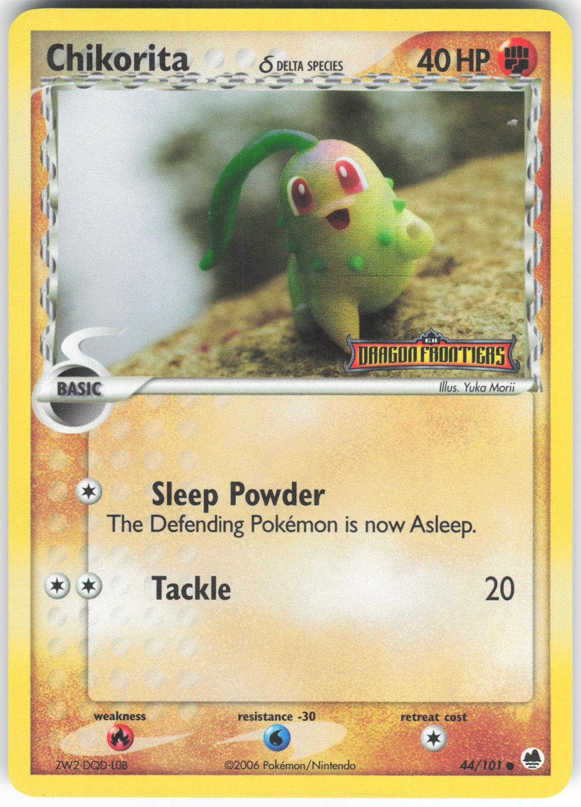 Chikorita 44/101 Common Reverse Holo Dragon Frontiers LP