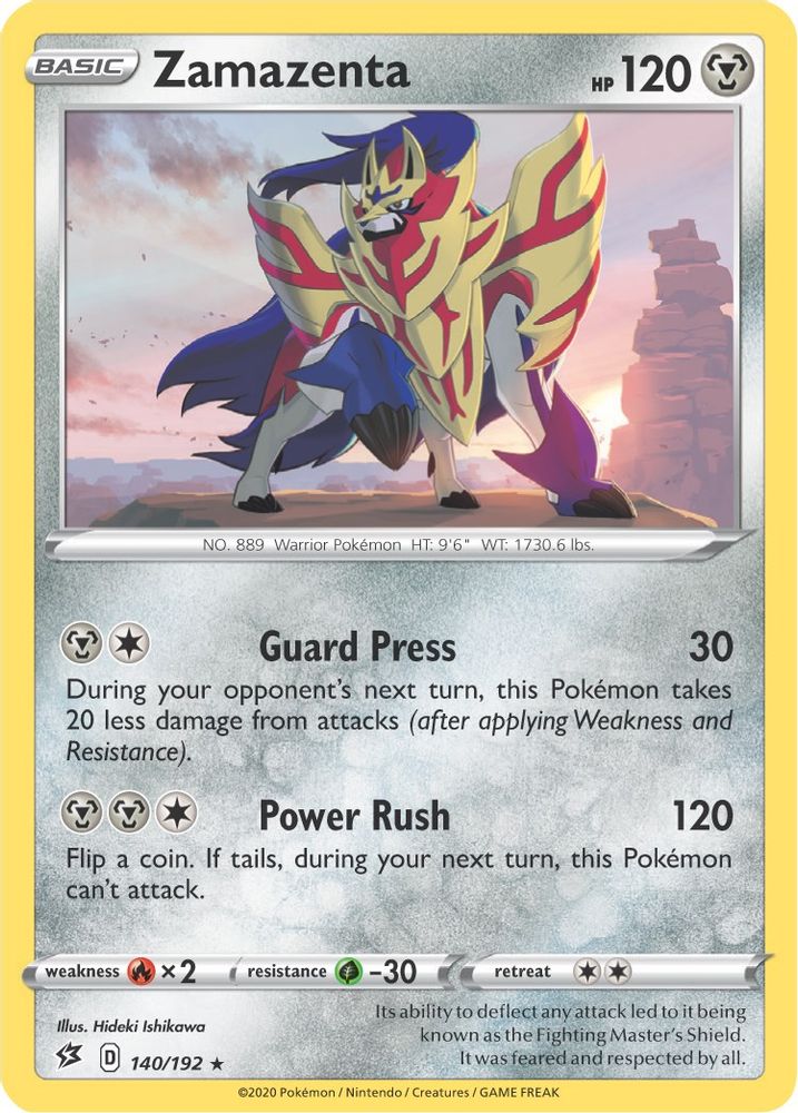 Zamazenta (Cracked Ice Holo) 140/192 Holo Rare Deck Exclusives NM/LP