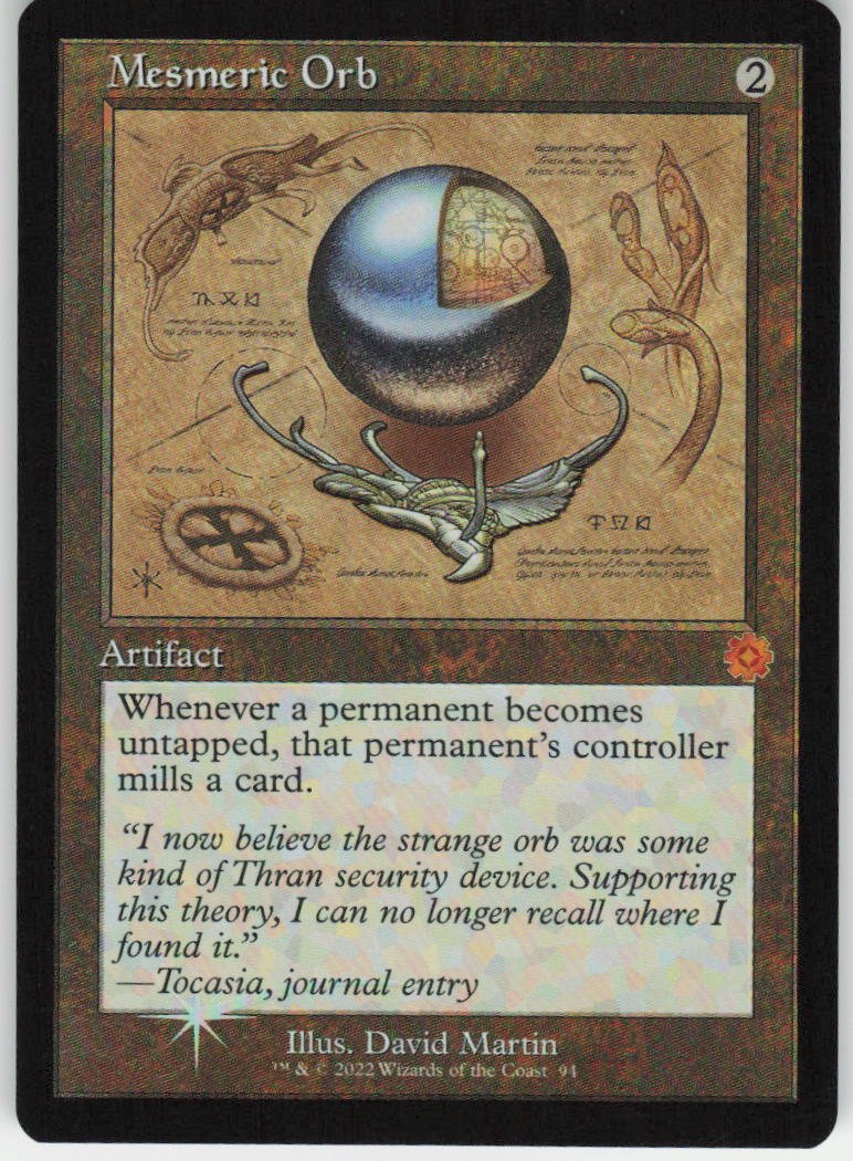 Mesmeric Orb (Schematic) M The Brothers' War: Retro Frame Artifacts 94 NM