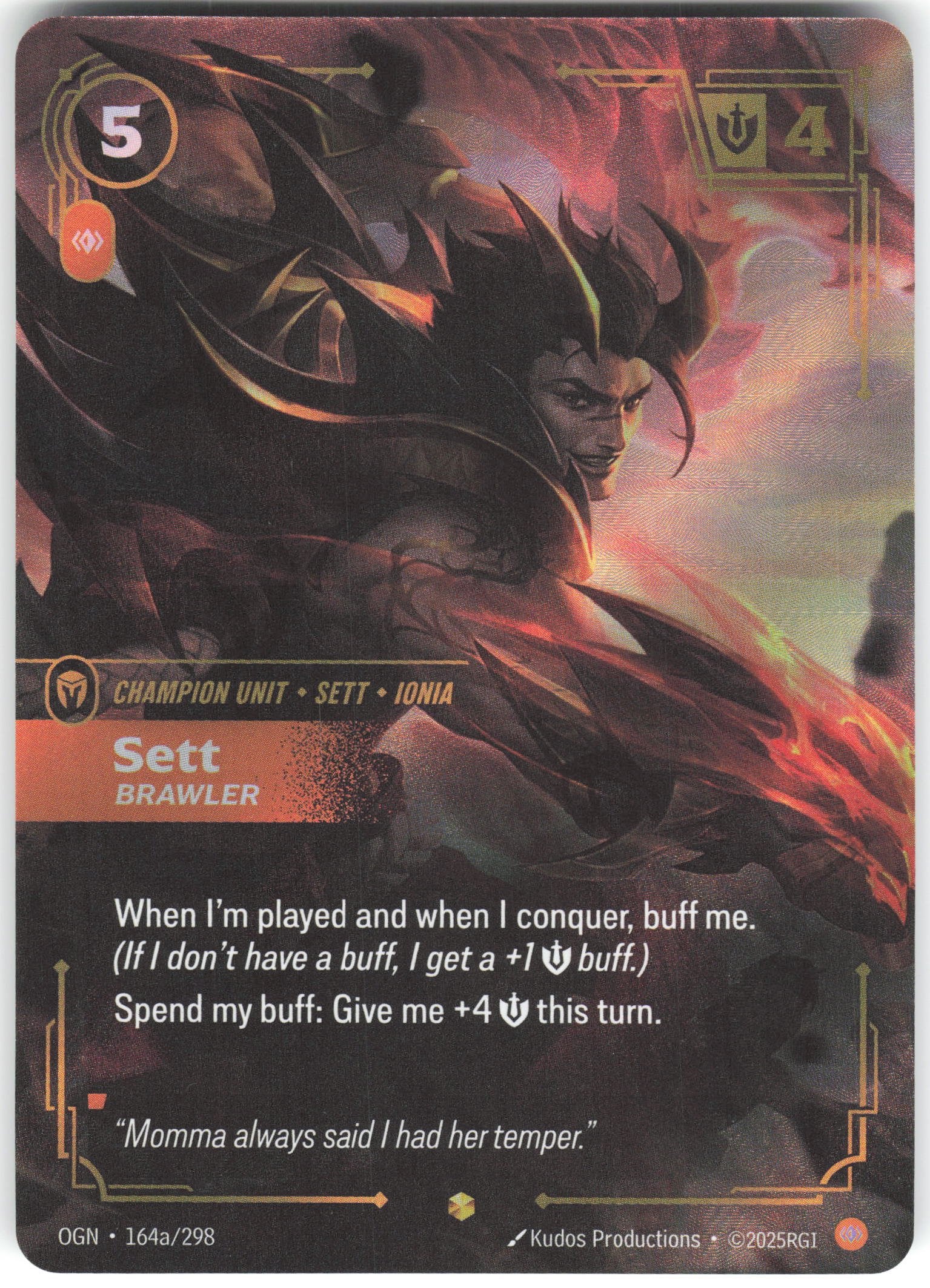 Sett - Brawler (Alternate Art) Showcase Origins 164a/298 NM