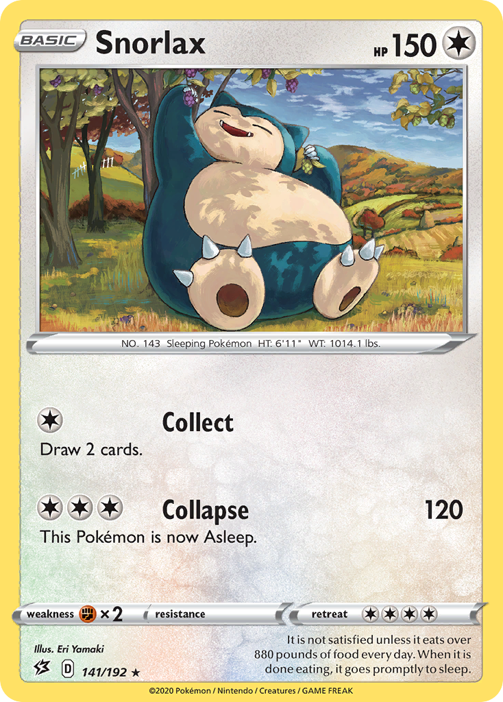 Snorlax 141/192 Rare Reverse Holo Rebel Clash NM/LP