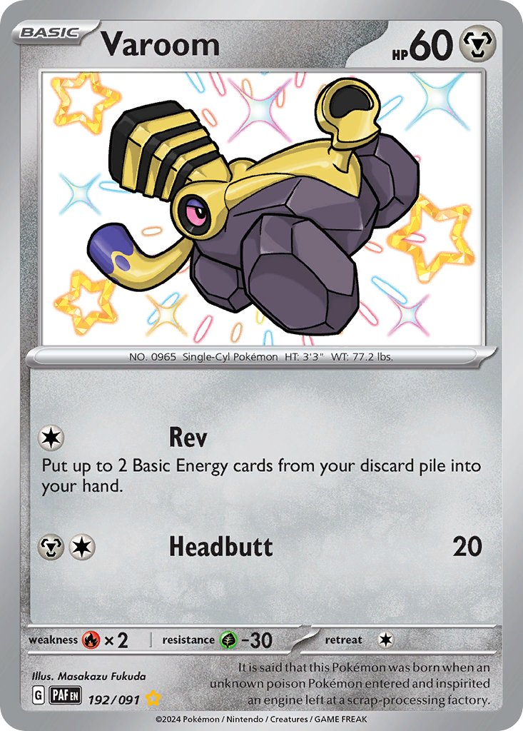 Varoom 192/091 Shiny Rare Paldean Fates NM/M