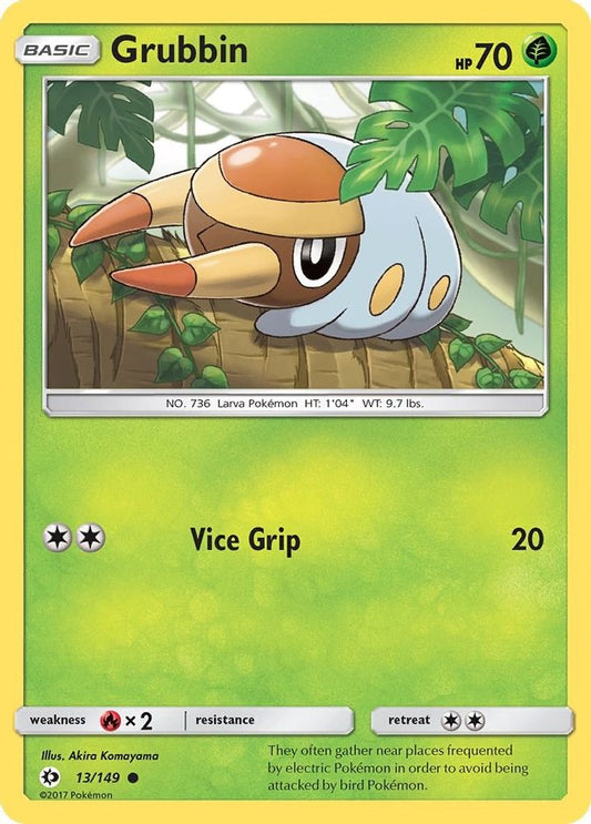 Grubbin 13/149 Common Reverse Holo SM Base Set NM/LP