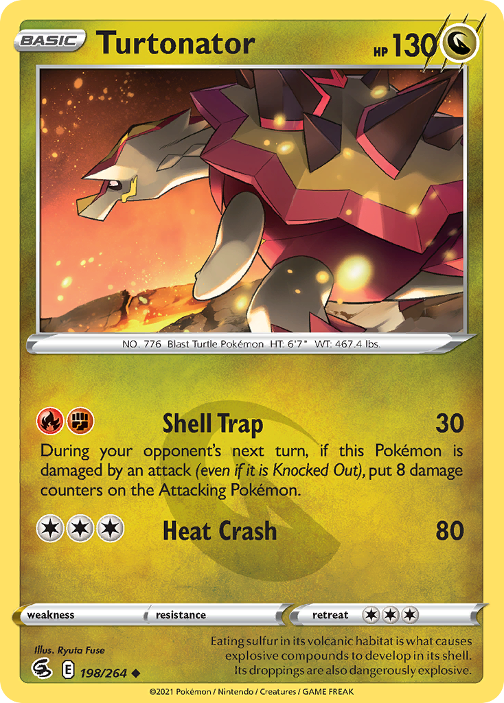Turtonator 198/264 Uncommon Reverse Holo Fusion Strike NM/LP