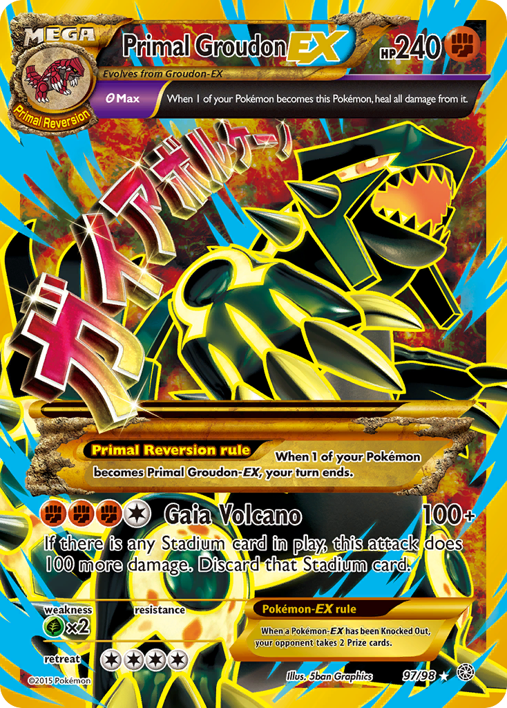 Primal Groudon EX 97/98 Secret Rare Ancient Origins NM/M