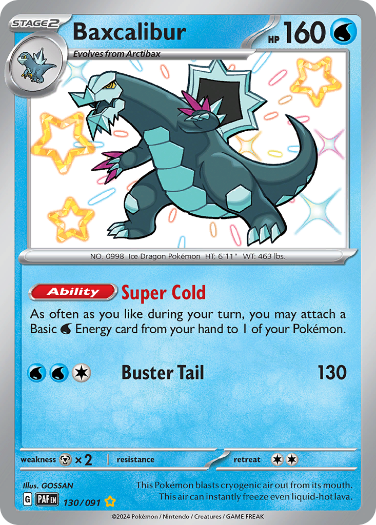Baxcalibur 130/091 Shiny Rare Paldean Fates NM/M