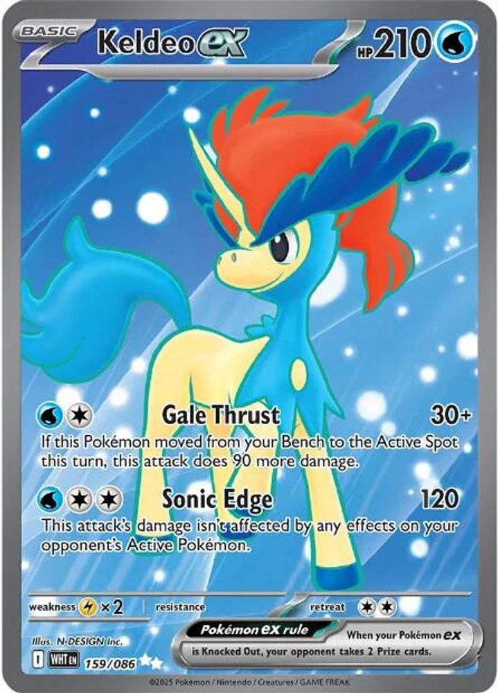 Keldeo ex 159/086 Ultra Rare White Flare Holo NM/M