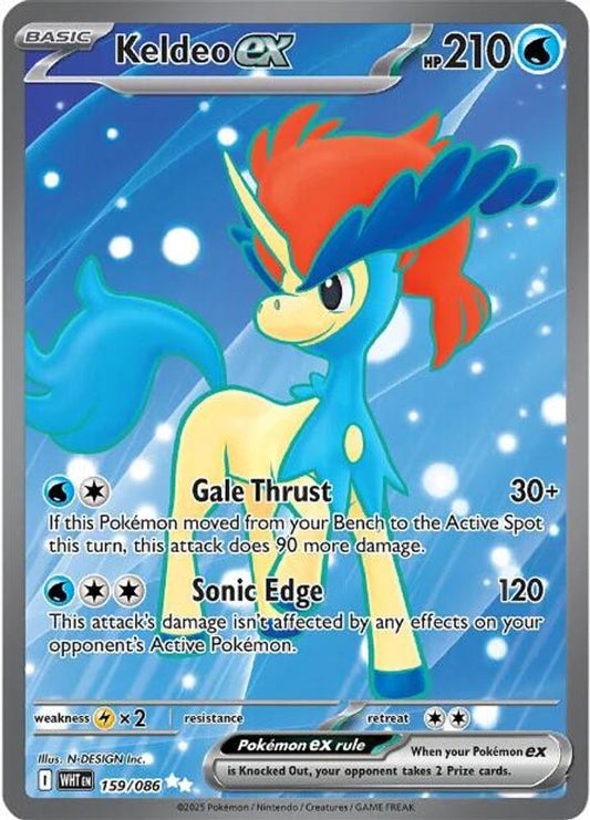Keldeo ex 159/086 Ultra Rare White Flare Holo NM/M