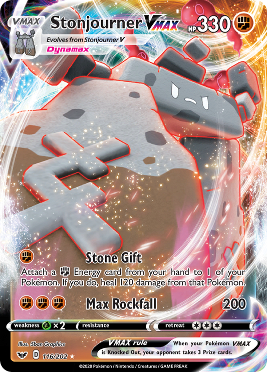 Stonjourner VMAX 116/202 VMAX Rare Sword & Shield Holo NM/M