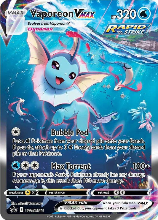 Vaporeon VMAX SWSH182 Promo Sword & Shield Promo Holo NM/M