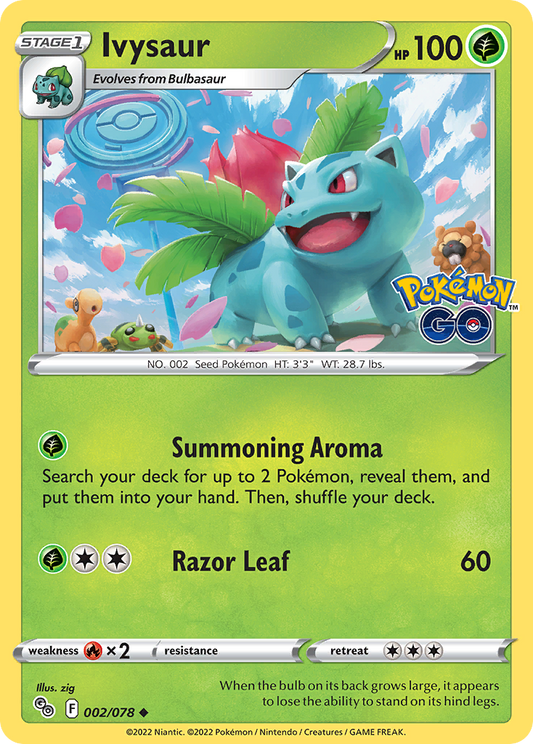Ivysaur 002/078 Uncommon Pokemon GO NM/M