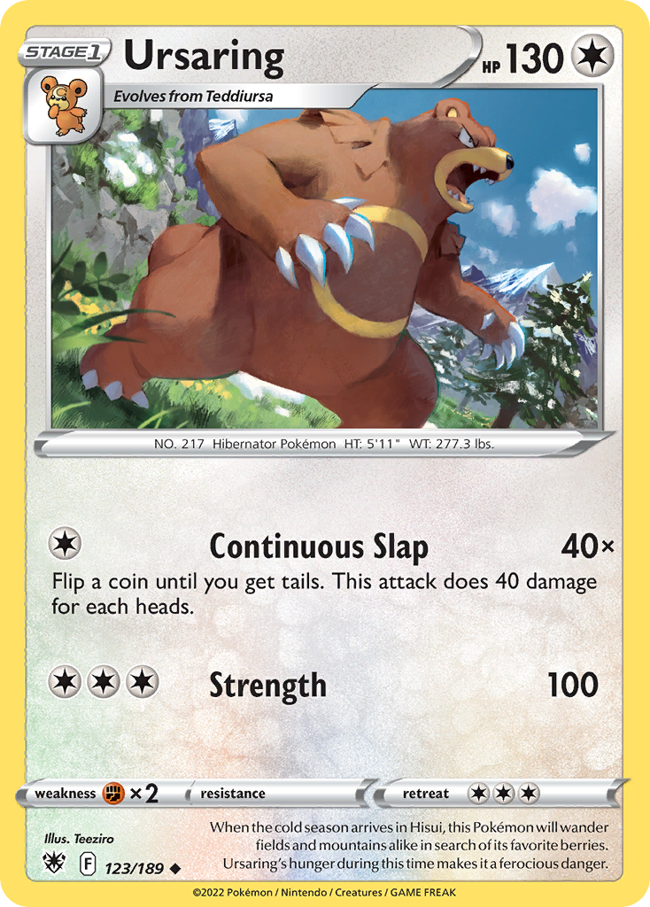 Ursaring 123/189 Uncommon Reverse Holo Astral Radiance NM/LP