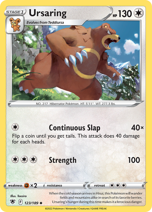Ursaring 123/189 Uncommon Reverse Holo Astral Radiance NM/LP