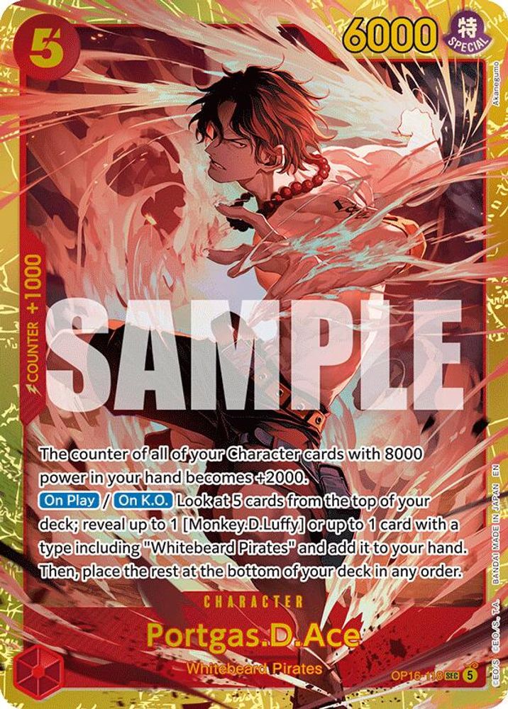 Portgas.D.Ace (118) OP16-118 Secret Rare The Time of Battle NM/M