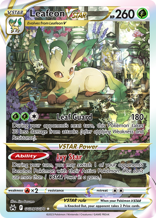 Leafeon VSTAR GG35/GG70 VSTAR Rare Crown Zenith Galarian Gallery Holo NM/M