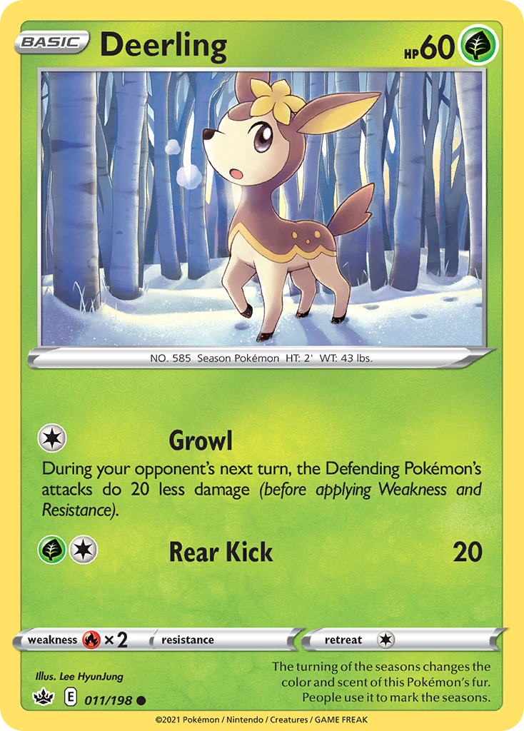 Deerling 011/198 Common Reverse Holo Chilling Reign NM/LP