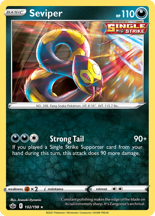 Seviper 102/198 Rare Reverse Holo Chilling Reign NM/LP