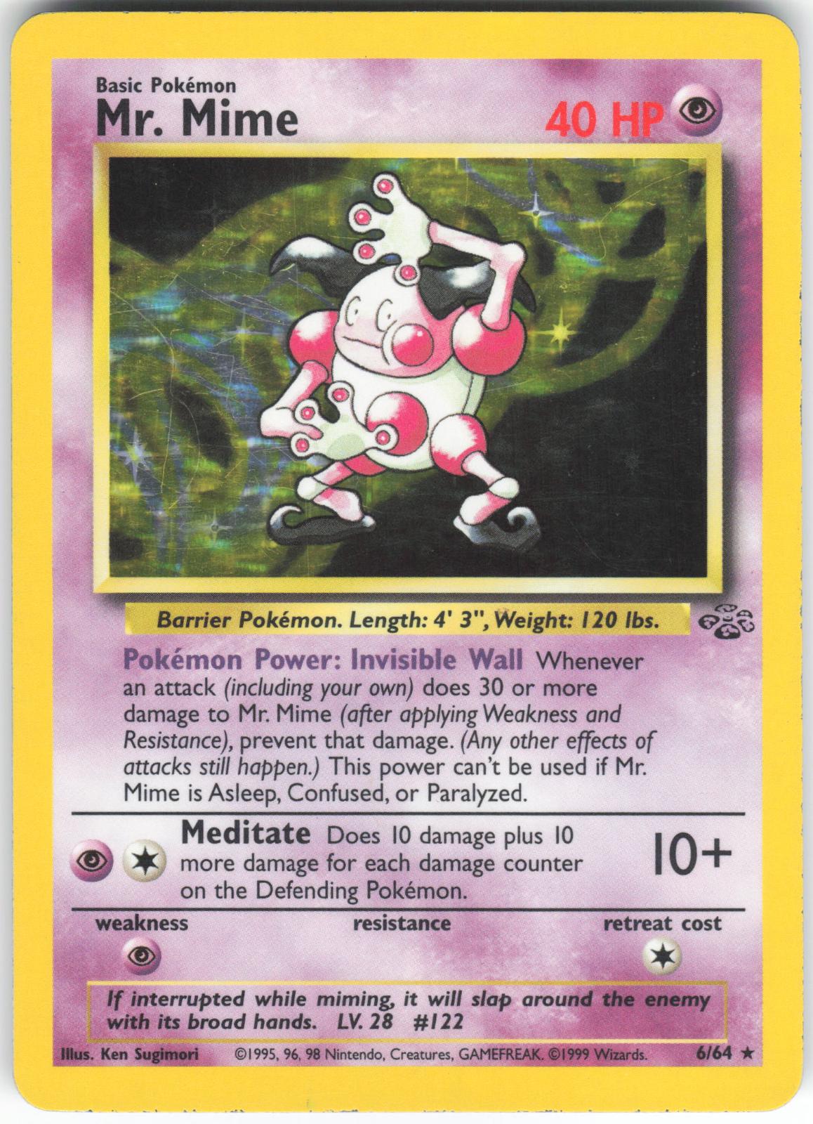 Mr. Mime 6/64 Rare Jungle Unlimited Holo MP