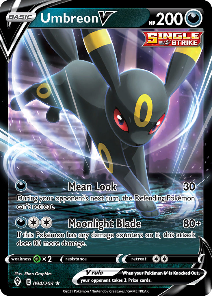 Umbreon V 094/203 V Rare Evolving Skies Holo NM/M