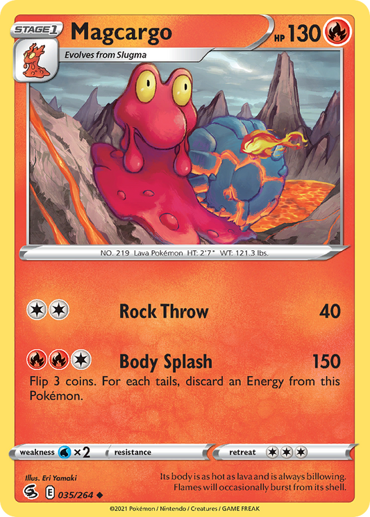 Magcargo 035/264 Uncommon Reverse Holo Fusion Strike NM/LP