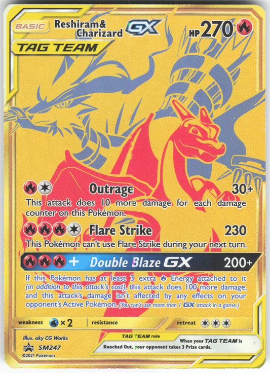 Reshiram & Charizard GX - SM247 Promo Sun & Moon Promo Holo LP