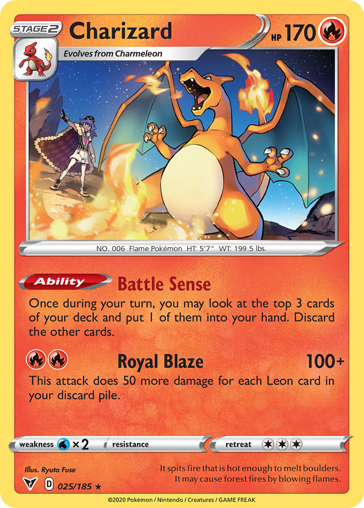 Charizard 025/185 Rare Reverse Holo Vivid Voltage NM/M