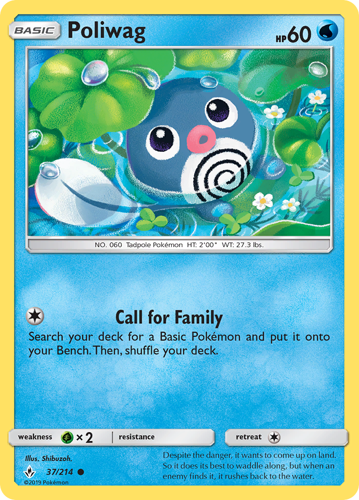 Poliwag 37/214 Common Reverse Holo Unbroken Bonds NM/LP