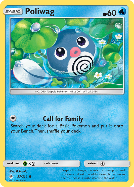 Poliwag 37/214 Common Reverse Holo Unbroken Bonds NM/LP