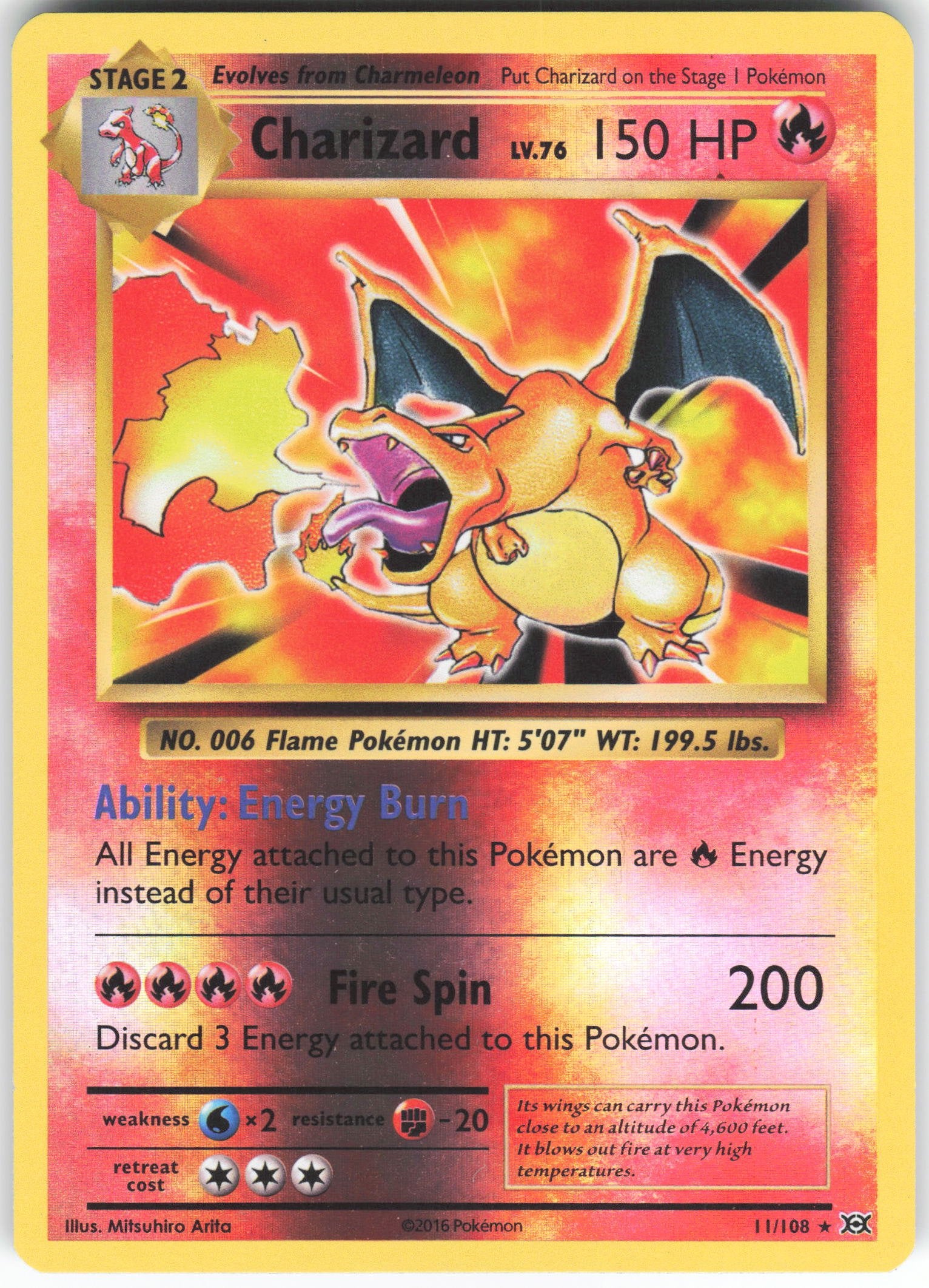 Charizard Holo Rare XY - Evolutions 11/108 NM