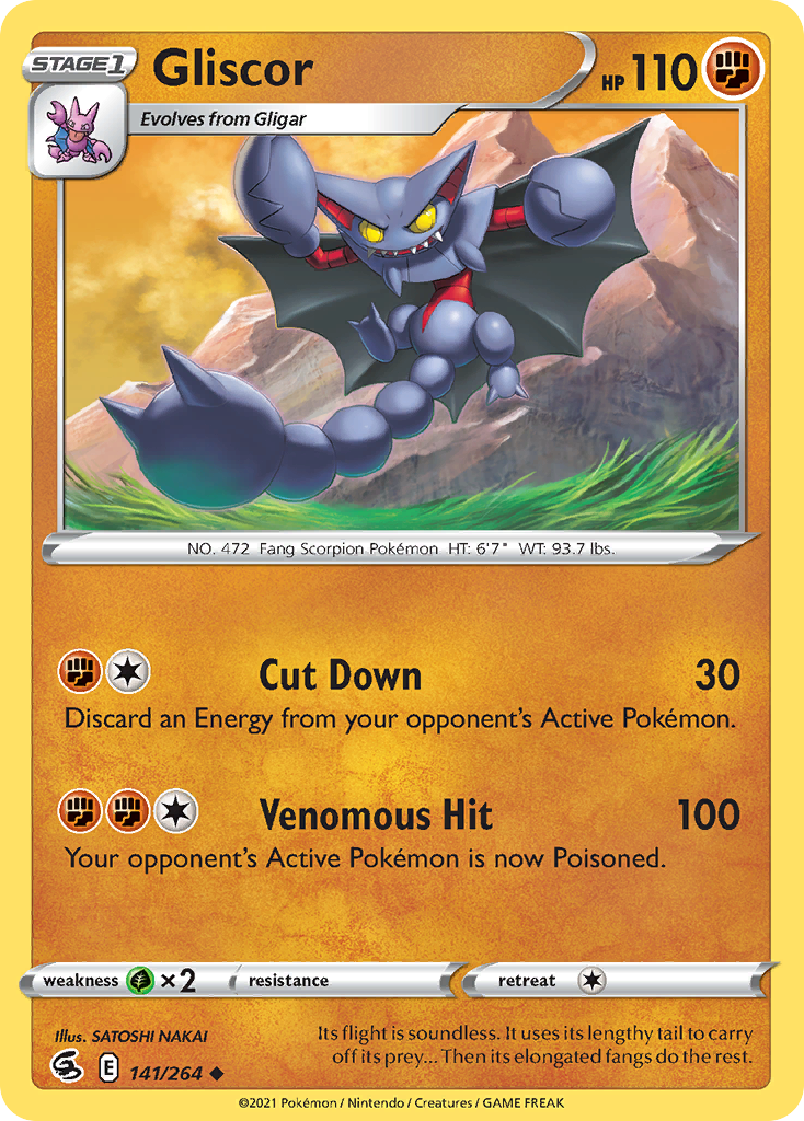 Gliscor 141/264 Uncommon Reverse Holo Fusion Strike NM/LP
