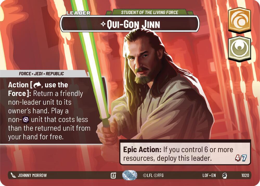 Qui-Gon Jinn - Student of the Living Force (Showcase) 1020 Foil Legends of the Force NM/M