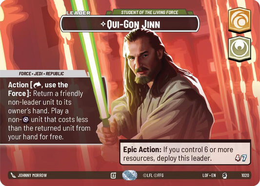 Qui-Gon Jinn - Student of the Living Force (Showcase) 1020 Foil Legends of the Force NM/M