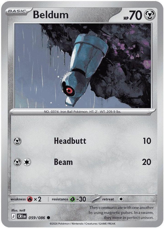 Beldum 059/086 Common Reverse Holo Chaos Rising NM/M