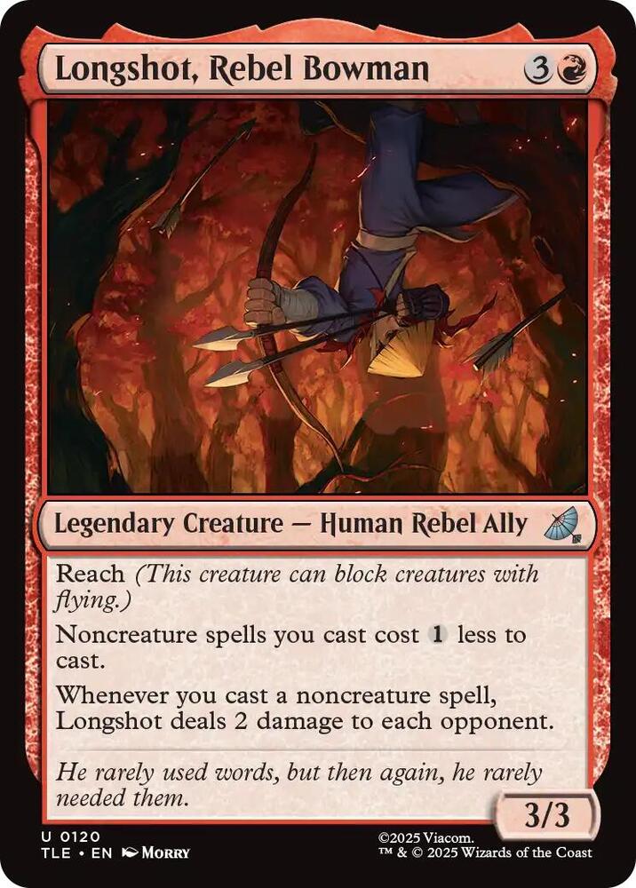 Longshot, Rebel Bowman 120 Avatar: The Last Airbender: Eternal-Legal NM/M