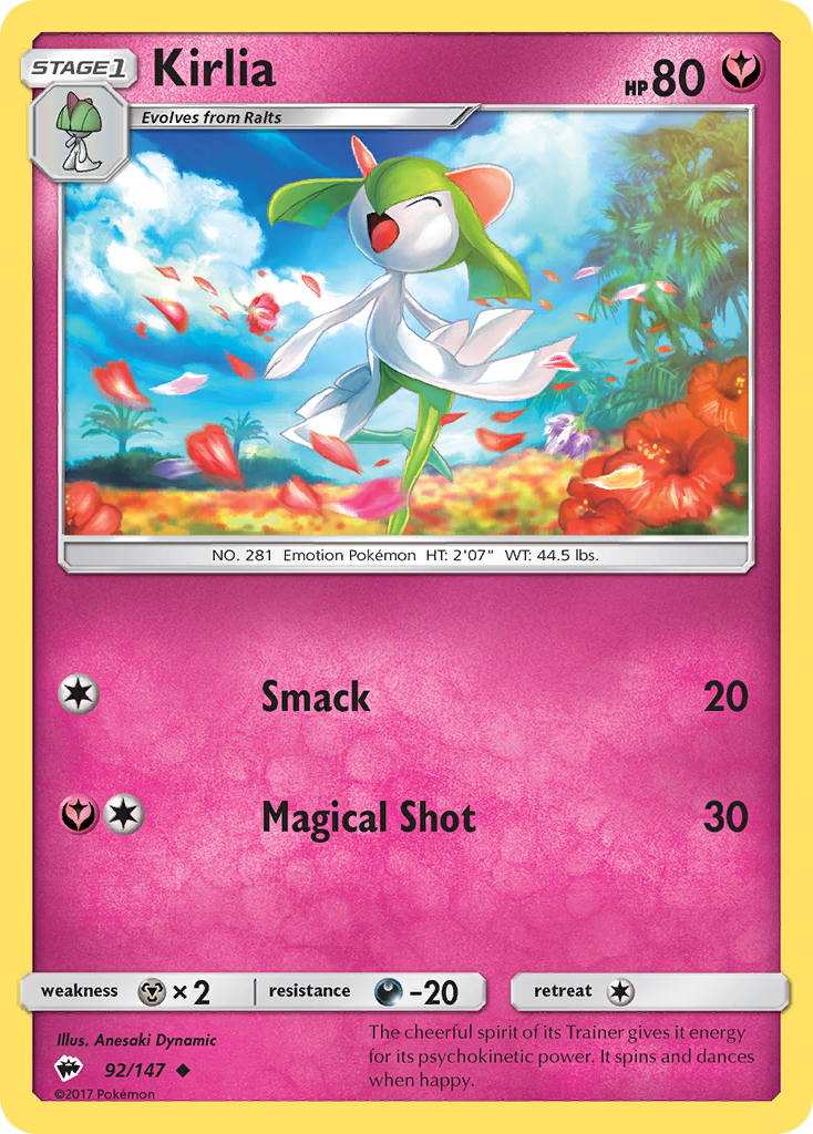 Kirlia 92/147 Uncommon Burning Shadows NM/M