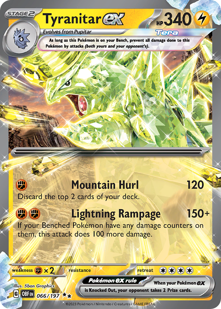 Tyranitar ex 066/197 Double Rare Obsidian Flames NM/M