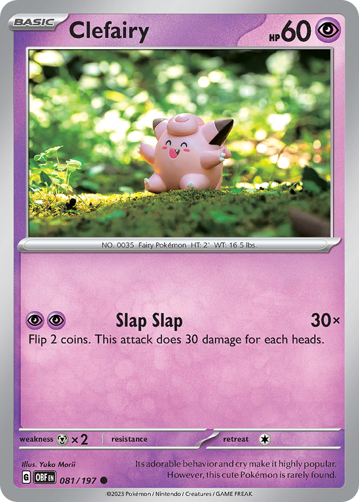 Clefairy 081/197 Common Reverse Holo Obsidian Flames NM/M