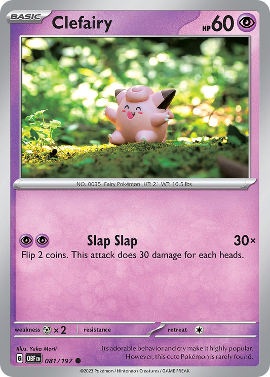 Clefairy 081/197 Common Reverse Holo Obsidian Flames NM/M
