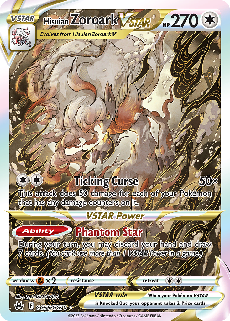 Hisuian Zoroark VSTAR GG56/GG70 Crown Zenith Galarian Gallery Holo NM/M
