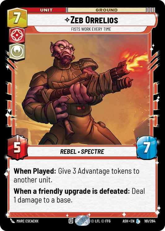 Zeb Orrelios - Fists Work Every Time 161/264 Legendary Ashes of the Empire NM/M