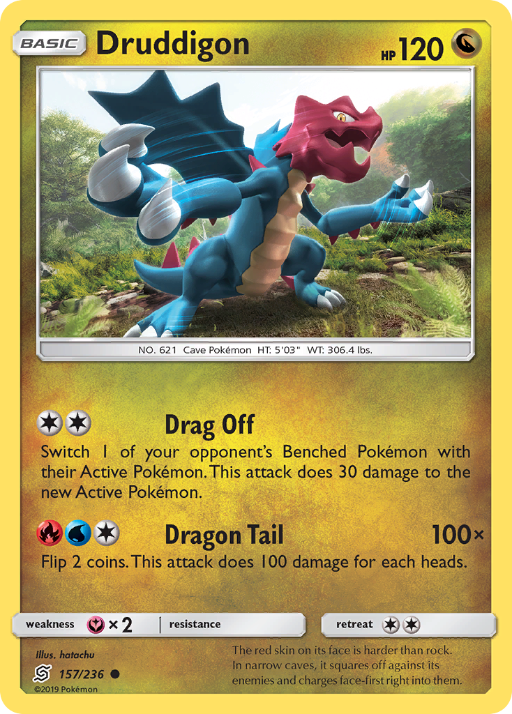 Druddigon 157/236 Common Reverse Holo Unified Minds NM/LP