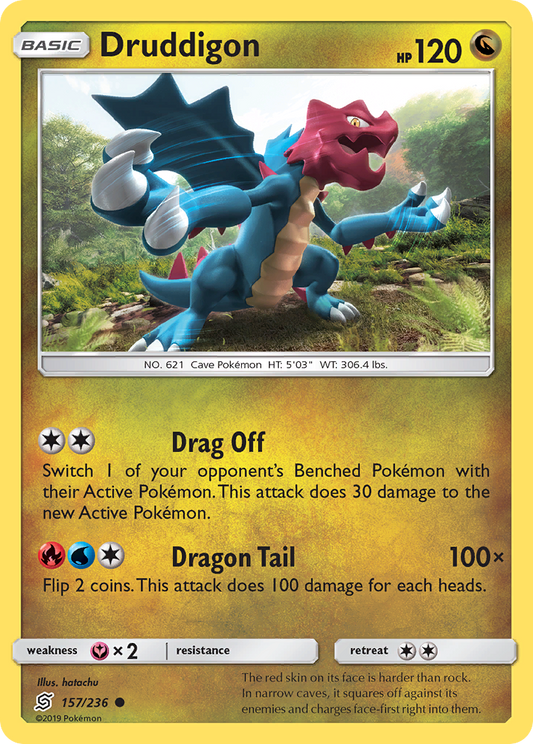 Druddigon 157/236 Common Reverse Holo Unified Minds NM/LP