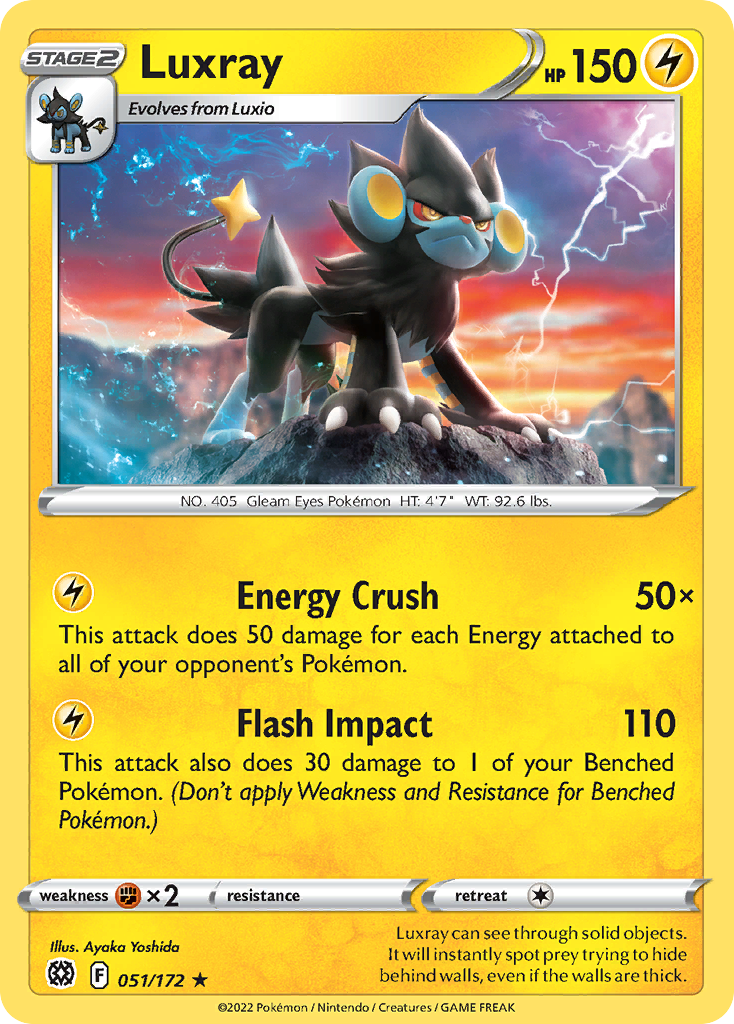 Luxray 051/172 Rare Brilliant Stars NM/LP