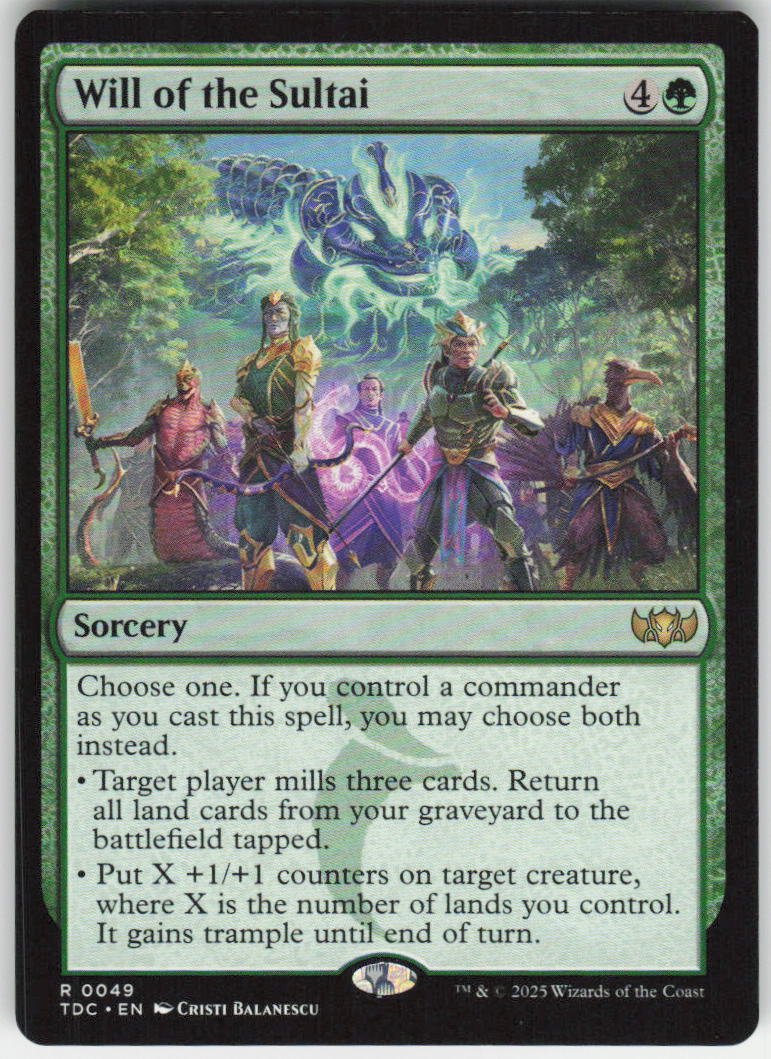 Will of the Sultai R Commander: Tarkir: Dragonstorm 49 NM