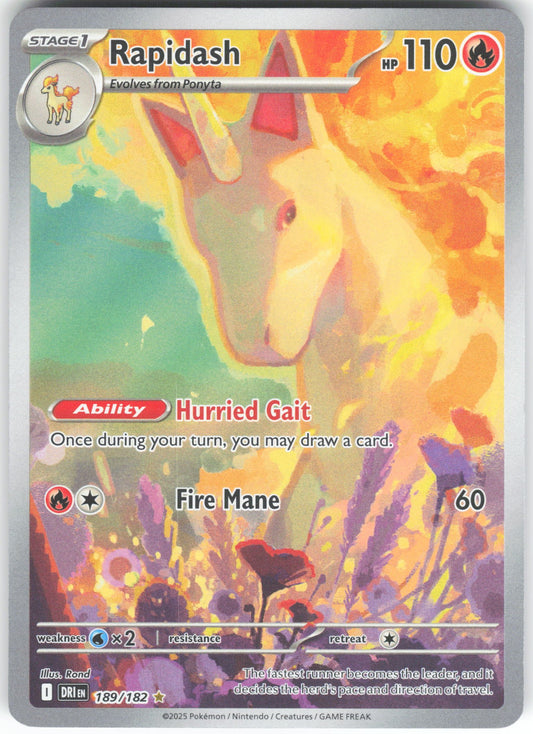 Rapidash Illustration Rare SV10: Destined Rivals 189/182 NM