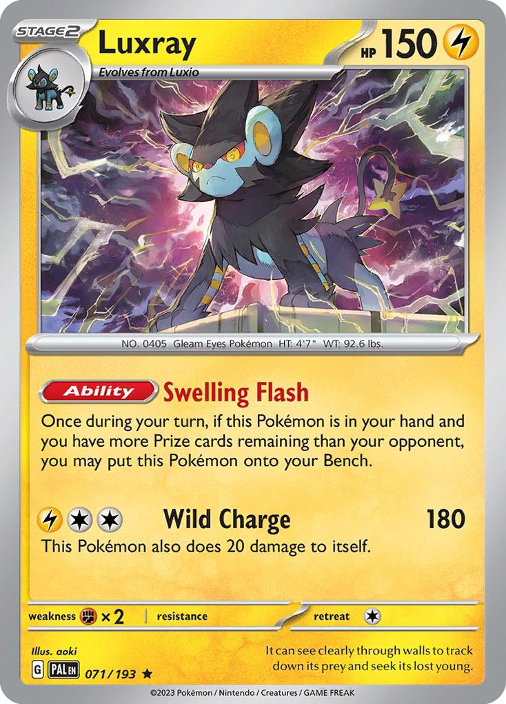 Luxray 071/193 Rare Reverse Holo Paldea Evolved NM/LP