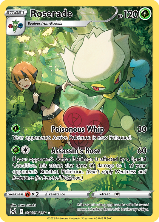 Roserade TG02/TG30 Trainer Gallery Rare Lost Origin Trainer Gallery Holo NM/M