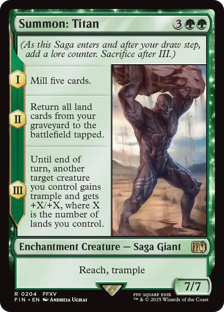 Summon: Titan 204 Rare FINAL FANTASY NM/M