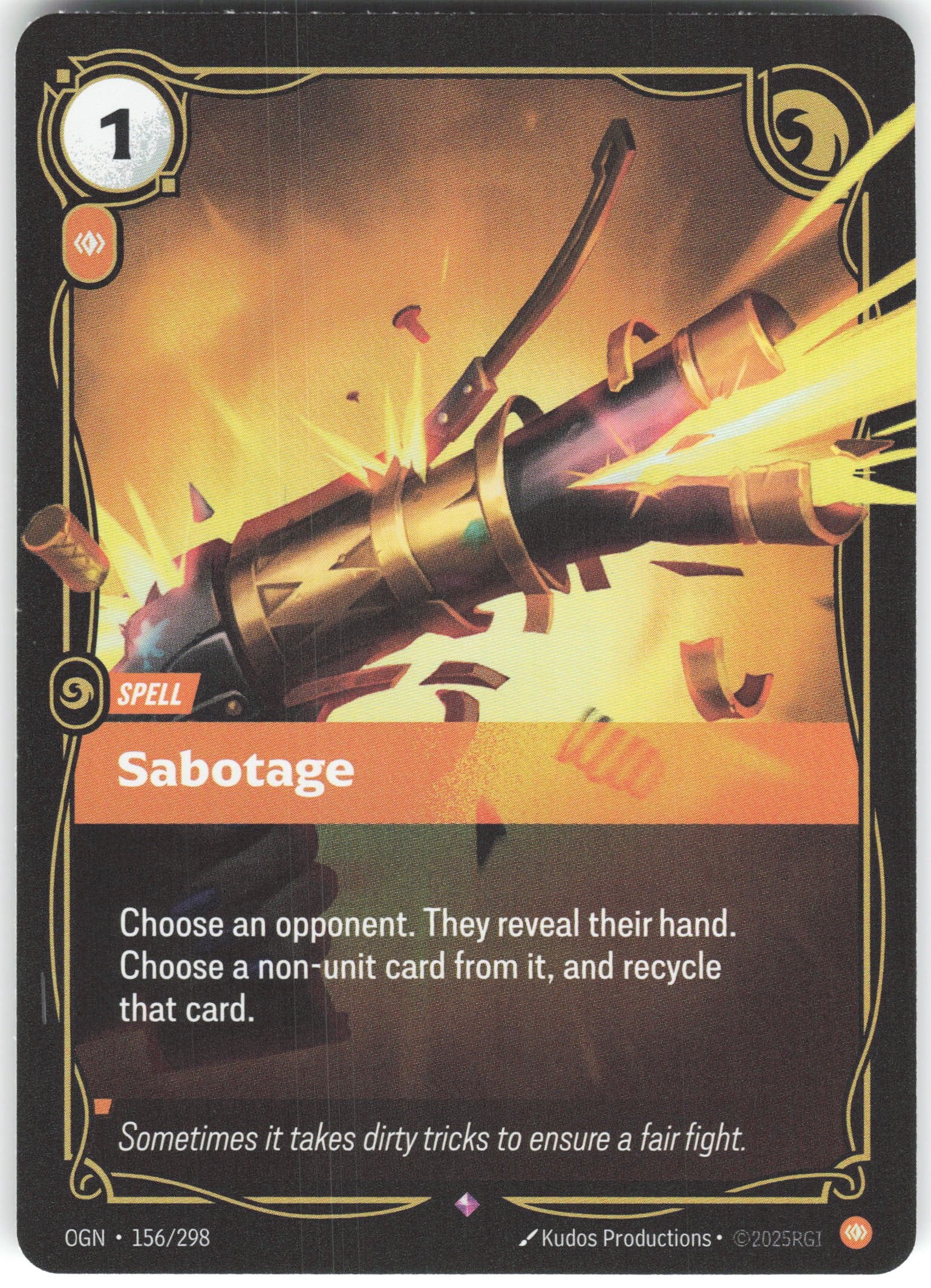 Sabotage Rare Origins 156/298 NM